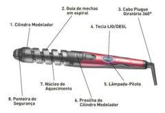 Imagem do Modelador Para Cachos Mondial Spiral Infinity Em-05 Cacheador Modelador Rápido e Fácil de Fazer + Brinde