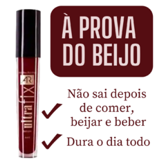 Batom Ultrafix Vermelho Bordô Ar Maquiagem 4ml Abelha Rainha À Prova Do Beijo Dura o Dia Todo REF 4898