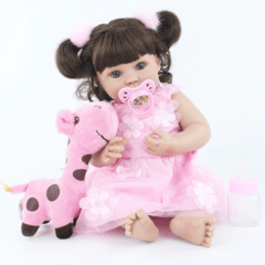 Bebê Reborn Chiquinha Princesa Com Girafinha 40cm