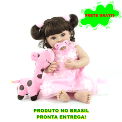 Imagem do Bebê Reborn Chiquinha Princesa Com Girafinha 40cm