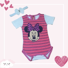 Imagem do Body Para Bebê Com Estampa da Minnie Bory Escolha A Cor Mesversário REF S205