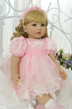 Imagem do Boneca Bebê Reborn Loira Cacheada 60cm