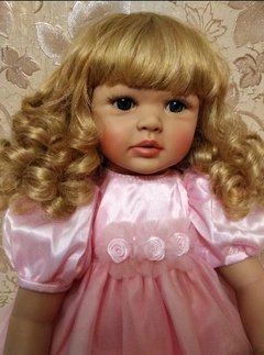 Boneca Bebê Reborn Loira Cacheada 60cm na internet