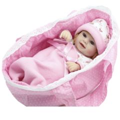 Bebê Reborn Loira 25cm + Cestinha Linda Presente Crianças - Importados da Malu