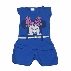 Conjunto Para Bebê Blusa + Short Com Cintinho Estampa da Minnie Várias Cores - comprar online