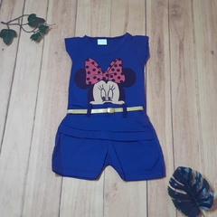 Conjunto Para Bebê Blusa + Short Com Cintinho Estampa da Minnie Várias Cores