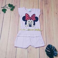 Conjunto Para Bebê Blusa + Short Com Cintinho Estampa da Minnie Várias Cores - loja online