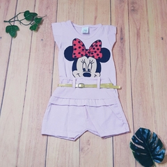 Conjunto Para Bebê Blusa + Short Com Cintinho Estampa da Minnie Várias Cores na internet