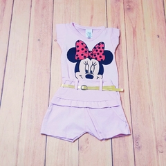 Conjunto Para Bebê Blusa + Short Com Cintinho Estampa da Minnie Várias Cores