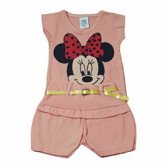 Imagem do Conjunto Para Bebê Blusa + Short Com Cintinho Estampa da Minnie Várias Cores