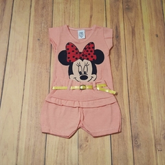 Imagem do Conjunto Para Bebê Blusa + Short Com Cintinho Estampa da Minnie Várias Cores