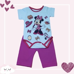 Conjunto Para Bebê Body Bory Com Estampa da Minnie + Calça Várias Cores REF S204