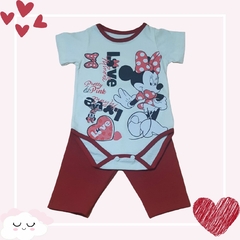 Imagem do Conjunto Para Bebê Body Bory Com Estampa Love Minnie + Calça Escolha Cor REF S206