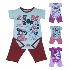 Conjunto Para Bebê Body Bory Com Estampa Love Minnie + Calça Escolha Cor REF S206