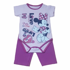 Conjunto Para Bebê Body Bory Com Estampa Love Minnie + Calça Escolha Cor REF S206 na internet