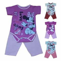 Conjunto Para Bebê Body Bory Com Estampa Love Minnie + Calça Escolha Cor REF S206 - loja online