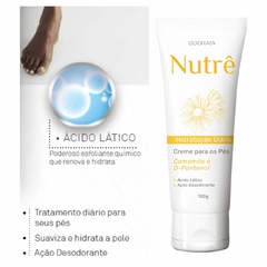 Creme Para Os Pés Hidratação Diária NUTRÊ ODORATA 100g Regenera Restaura Pele Antissinais Camomila D-Pantenol REF 4671 - Importados da Malu