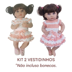 Imagem do Kit 2 Vestidinhos Boneca Bebê Reborn ou Baby Alive 25 a 37cm