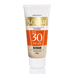 Protetor Solar Facial Cor de Base Claro FPS 30 Rainha Solar Abelha Rainha 60g REF 3438