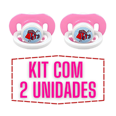 Kit 2 Chupeta Bico Redondo Silicone Mamita Escolha A Cor Acima 6 Meses