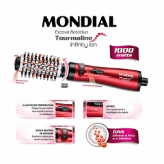 Escova Rotativa Mondial Tourmaline Infinity Íon Er-03 1000w - loja online