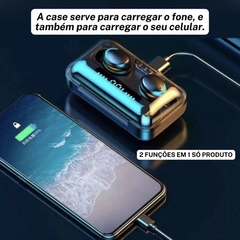 Fone de Ouvido Sem Fio Bluetooth 5.1 Gamer F9-5 TWS À Prova D'Agua E Powerbank Com Microfone Para Atender Ligações