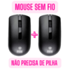 KIT 2 Mouse Sem Fio Recarregável Silencioso Não Precisa de Pilha