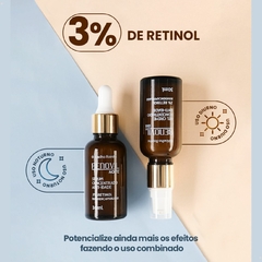 Kit Gel Creme Dia + Sérum Noite Concentrado Anti-Idade 3% Retinol Nanoencapsulado Rugas Linhas Expressão Abelha Rainha na internet