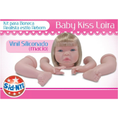 Kit Para Boneca Reborn Baby Kiss Completo Com Pernas Braços Cabeça Com Cabelo e Olhos Loira ou Morena Sidnyl - comprar online