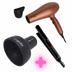 Kit Secador de Cabelo Marula + Chapinha Eleganza Plus + Super Difusor Gama Thermalplus