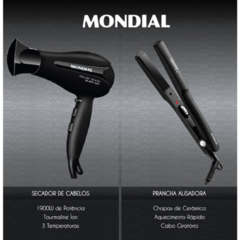 Imagem do Kit Pranchinha P-15 + Secador de Cabelo Mondial Power SC-13