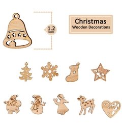 10 Miniaturas de Madeira Ornamentos/ Enfeites de Natal - Importados da Malu