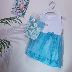 Kit Vestido de Tule, Calcinha e Tiara (3 peças)