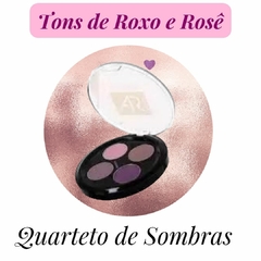 Quarteto de Sombras Rosé Tons de Roxo Lilás 4g AR MAQUIAGEM Abelha Rainha REF 4939 - Importados da Malu