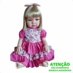 Vestido Para Boneca Reborn Rosa Pink Roupinha Bebê Boneca Baby Kiss E Outras - loja online