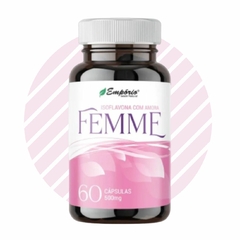 Suplemento Alimentar Femme Isoflavona Com Amora Melhora Menopausa Ondas de Calor 60 Cáps Empório Saúde Natural REF 1275