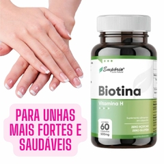 Vitamina Biotina Fortifica Unhas Saúde dos Ossos Evita Queda dos Cabelos 60 Cápsulas Empório Saúde Natural REF 1331 - Importados da Malu