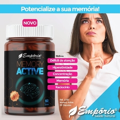 Suplemento MEMORY ACTIVE Para MEMÓRIA FOCO CONCENTRAÇÃO 60 Cápsulas Empório Saúde Natural REF 1350 - Importados da Malu