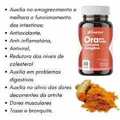 Suplemento Alimentar Ora Pró Nóbis Cúrcuma Gengibre 500mg 60 Cápsulas Empório Saúde REF 1539 - comprar online