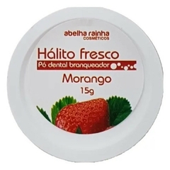 Pó Dental Branqueador Morango HÁLITO FRESCO Abelha Rainha 15gr REF 2129 - Importados da Malu