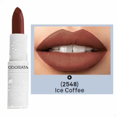 Batom Ice Coffee Matte Acetinado Efeito Frio FPS 8 Longa Duração Minha Make Odorata REF 2548 - Importados da Malu