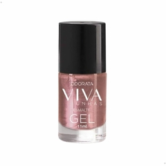 Esmalte Em Gel Riqueza Rosado Cintilante Não Precisa Cabine Secagem Rápida Hipoalergênico Viva Unhas ODORATA REF 2700