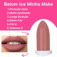 Batom Ice Nude Matte Acetinado Efeito Frio FPS 8 Longa Duração Minha Make Odorata REF 2738 na internet