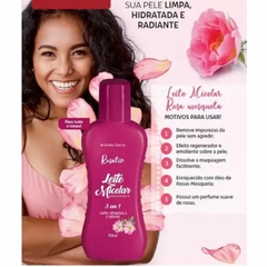 Imagem do Leite Micelar Rosa Mosqueta Limpa Demaquila Hidrata Remove Impurezas da Pele ROSATIV Abelha Rainha 110ml REF 3079