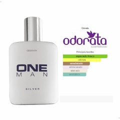 Deo Parfum One Man Silver Spray Masculino 100ml Odorata Amadeirado Aromático REF 3143 - comprar online