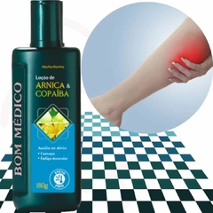 Loção Forte Relaxante Para Dores Musculares com Arnica e Copaíba BOM MÉDICO Abelha Rainha 180gr REF 3655 - Importados da Malu