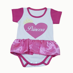 Body Princesa Para Bebê Roupinha Bory Rosa Com Saia de Cetim Roupinha Temática REF S200 - comprar online