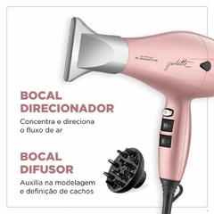 Secador de Cabelo By Juliette Golden Rose 2000W SCP-JU-01 Qu4tro Elementos Mondial Com Bocal Difusor de Cachos - comprar online