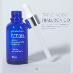 Sérum Preenchedor De Rugas Triplo Ácido Hialurônico Reduz Linhas de Expressão RENOVIL Abelha Rainha 30ml REF 3918 - loja online