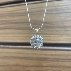 Pingente Medalha São Bento 1,5X1,5cm Prata Legítima 925 - comprar online